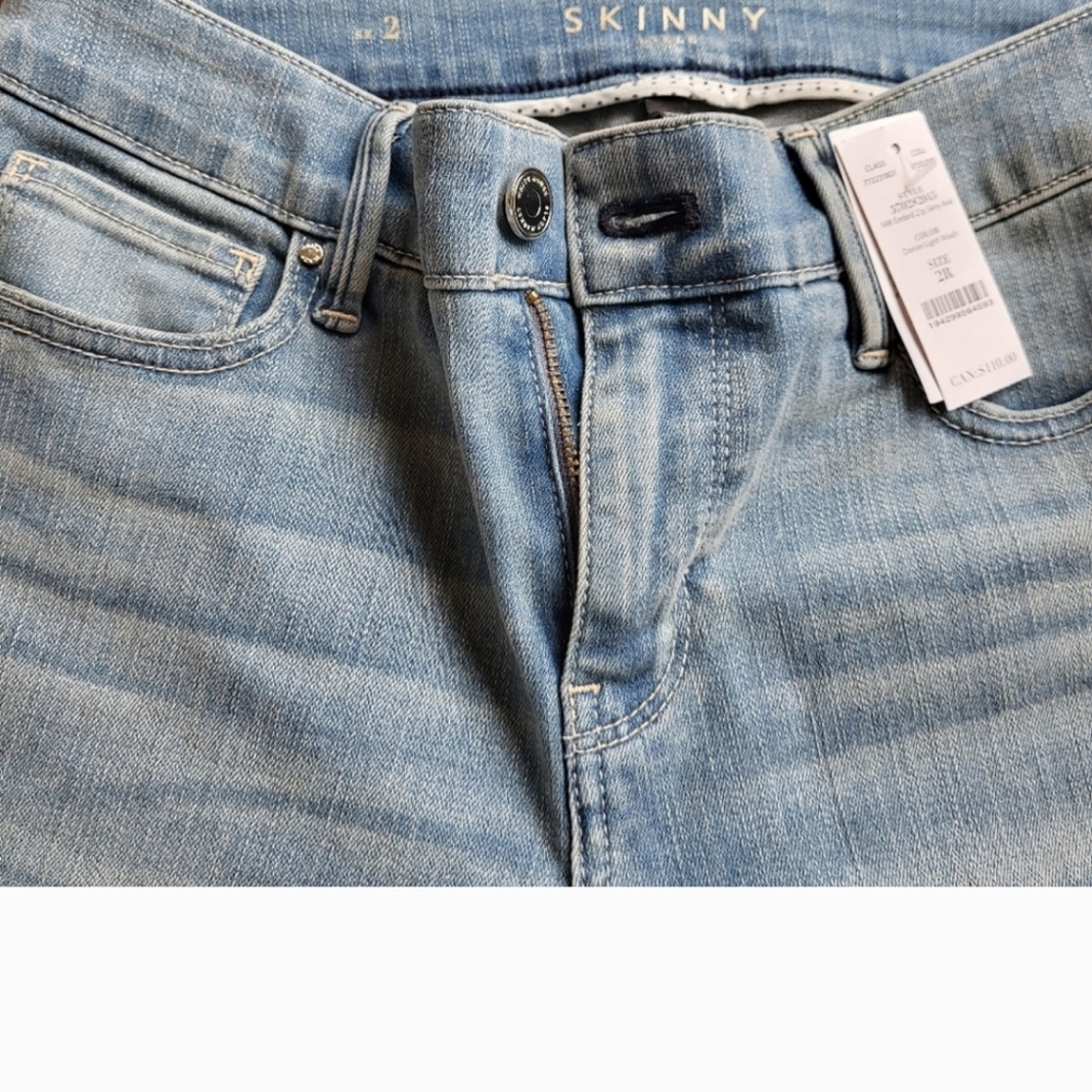 WHBM cropped embroidered jeans